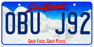 SD license plate 0BUJ92