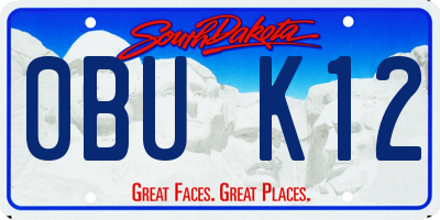 SD license plate 0BUK12