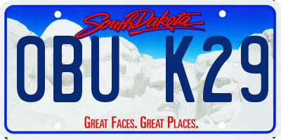 SD license plate 0BUK29