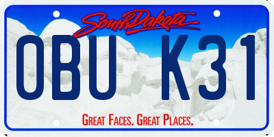 SD license plate 0BUK31