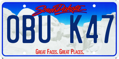 SD license plate 0BUK47