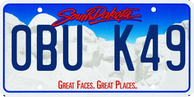 SD license plate 0BUK49
