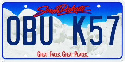 SD license plate 0BUK57
