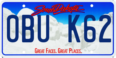 SD license plate 0BUK62