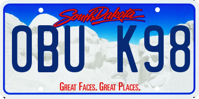 SD license plate 0BUK98