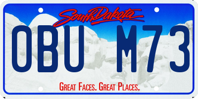 SD license plate 0BUM73