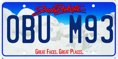 SD license plate 0BUM93