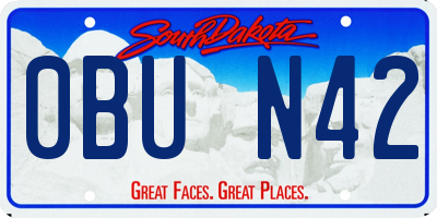 SD license plate 0BUN42