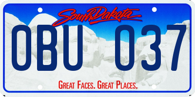 SD license plate 0BUO37