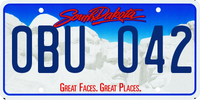 SD license plate 0BUO42