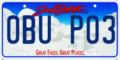 SD license plate 0BUP03