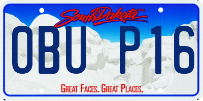 SD license plate 0BUP16