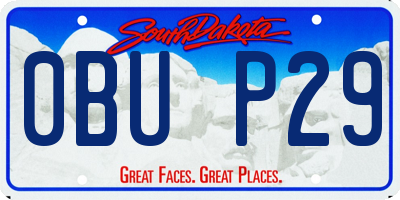 SD license plate 0BUP29