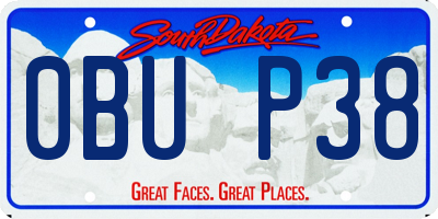 SD license plate 0BUP38