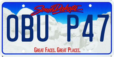 SD license plate 0BUP47