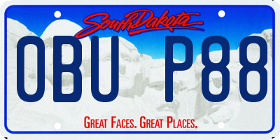 SD license plate 0BUP88