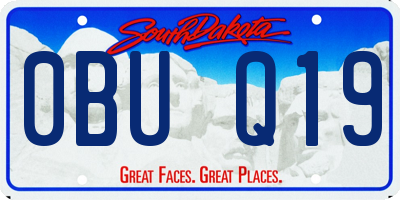 SD license plate 0BUQ19