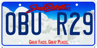 SD license plate 0BUR29