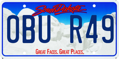 SD license plate 0BUR49