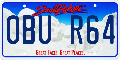SD license plate 0BUR64
