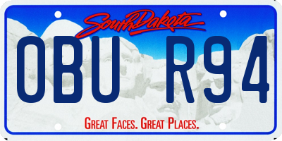 SD license plate 0BUR94