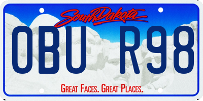 SD license plate 0BUR98