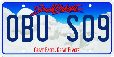 SD license plate 0BUS09