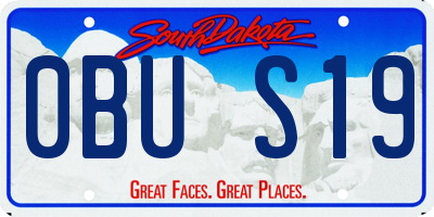 SD license plate 0BUS19
