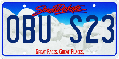 SD license plate 0BUS23