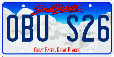 SD license plate 0BUS26