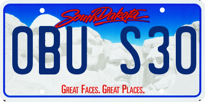 SD license plate 0BUS30