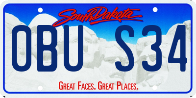 SD license plate 0BUS34