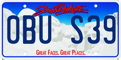 SD license plate 0BUS39
