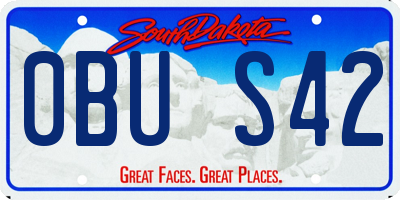 SD license plate 0BUS42
