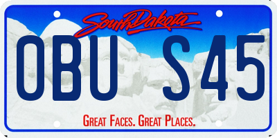 SD license plate 0BUS45
