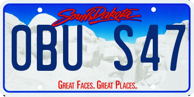 SD license plate 0BUS47