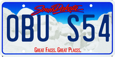 SD license plate 0BUS54