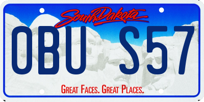 SD license plate 0BUS57