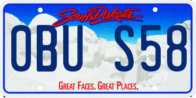 SD license plate 0BUS58