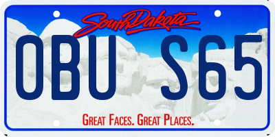 SD license plate 0BUS65