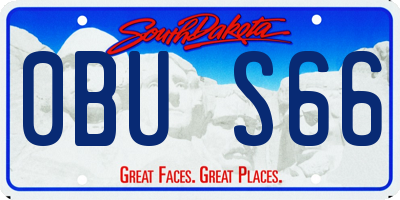 SD license plate 0BUS66