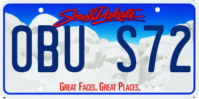 SD license plate 0BUS72