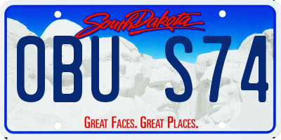 SD license plate 0BUS74