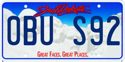 SD license plate 0BUS92