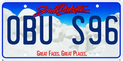 SD license plate 0BUS96
