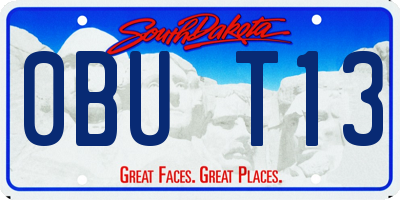 SD license plate 0BUT13