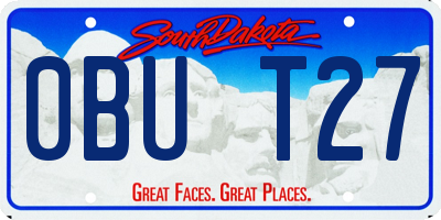 SD license plate 0BUT27