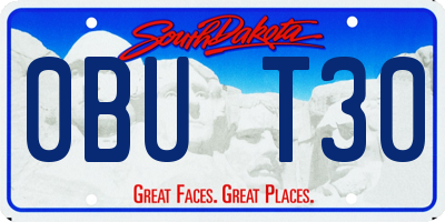 SD license plate 0BUT30