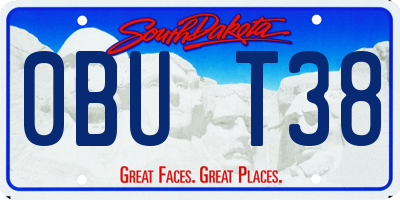 SD license plate 0BUT38