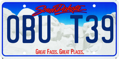 SD license plate 0BUT39